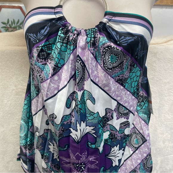 Xoxo Y2K hankerchief tank top paisley silky women’s small vintage club wear - Picture 6 of 9